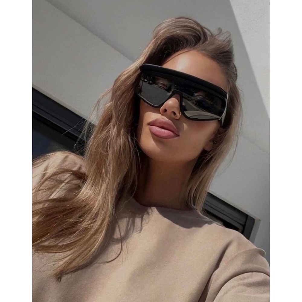 Dolce & Gabbana Oversized Black Shield Sunglasses